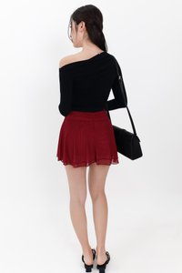 Orilea One Shoulder Ruched Sleeved Top in Black Orilea One Shoulder Ruched Sleeved Top in Black