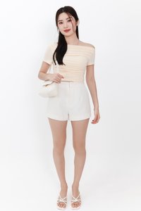 Ori One Shoulder Ruched Tee in Pale Yellow Ori One Shoulder Ruched Tee in Pale Yellow