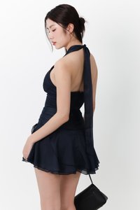 RESTOCKS | Ollie Organza Co-ord Skorts in Midnight Steel
