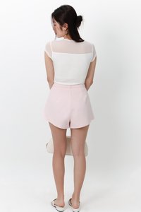 Manda Mesh Tee in White Manda Mesh Tee in White