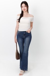Ora Offshoulder Halter Tee in Off White