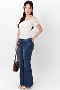 Ora Offshoulder Halter Tee in Off White