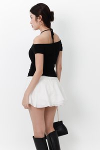 Ora Offshoulder Halter Tee in Black Ora Offshoulder Halter Tee in Black