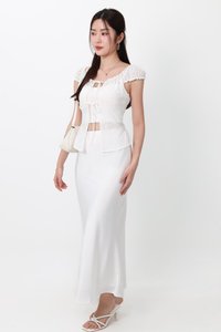 Clio Co-ord Eyelet Top in White