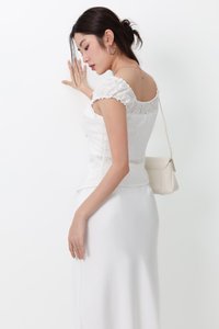 Clio Co-ord Eyelet Top in White