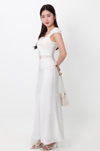 Clio Co-ord Satin Mermaid Skirt in White ( Regular Length )