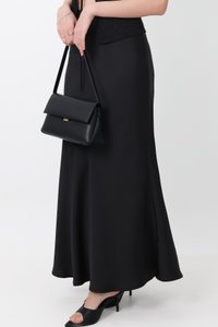 Clio Co-ord Satin Mermaid Skirt in Black ( Regular Length )