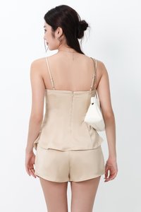 Chantelle Co-ord Satin Top in Champagne Gold