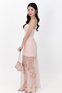 Linda Lace Insert Two Way Dress in Light Pink