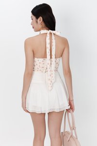 Fel Floral Halter Top in Blush Pink