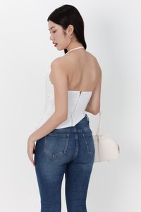 BACKORDER 2 | Taena Tie Strap Top in White