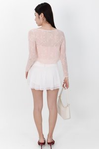 Lynn Lace Cardigan Top Set in Blush Pink