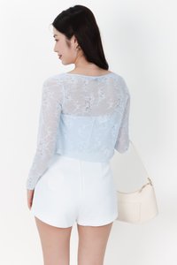 DEFECT | Lynn Lace Cardigan Top Set in Pastel Blue in S DEFECT | Lynn Lace Cardigan Top Set in Pastel Blue in S