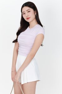 Bera Basic Ruched Tee in Lilac