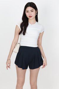 Bera Basic Ruched Tee in White