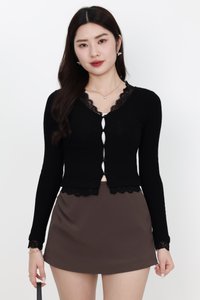 Rumi Ruched Skorts in Dark Brown