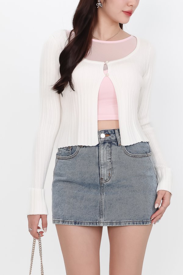 Kensley Knit Cardigan in White