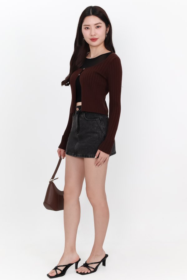 Kensley Knit Cardigan in Dark Brown Kensley Knit Cardigan in Dark Brown