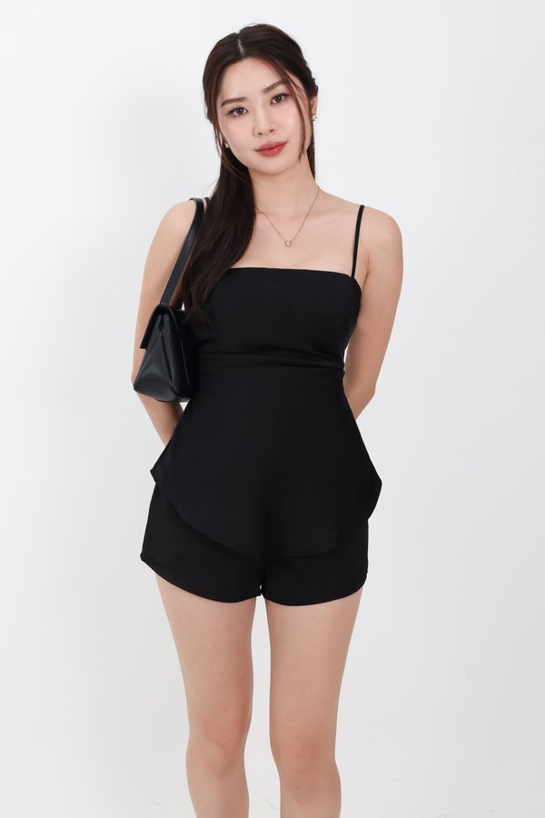 Chantelle Co-ord Satin Top in Black