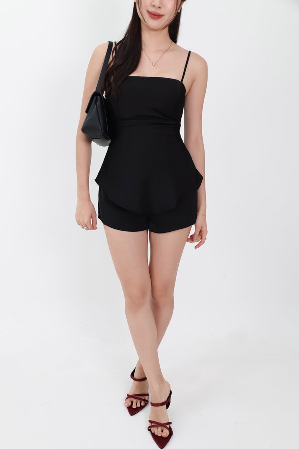 Chantelle Co-ord Satin Top in Black