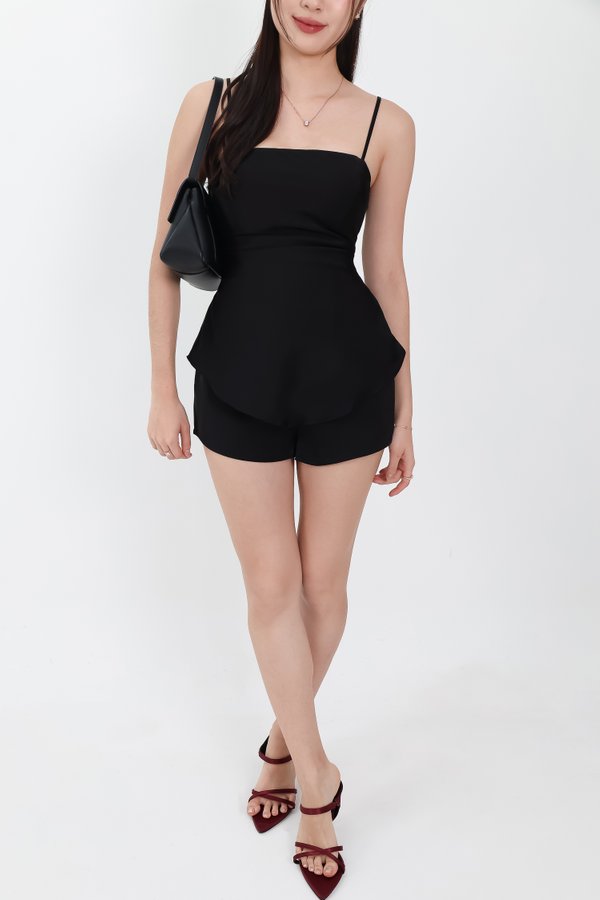 Chantelle Co-ord Satin Set in Black