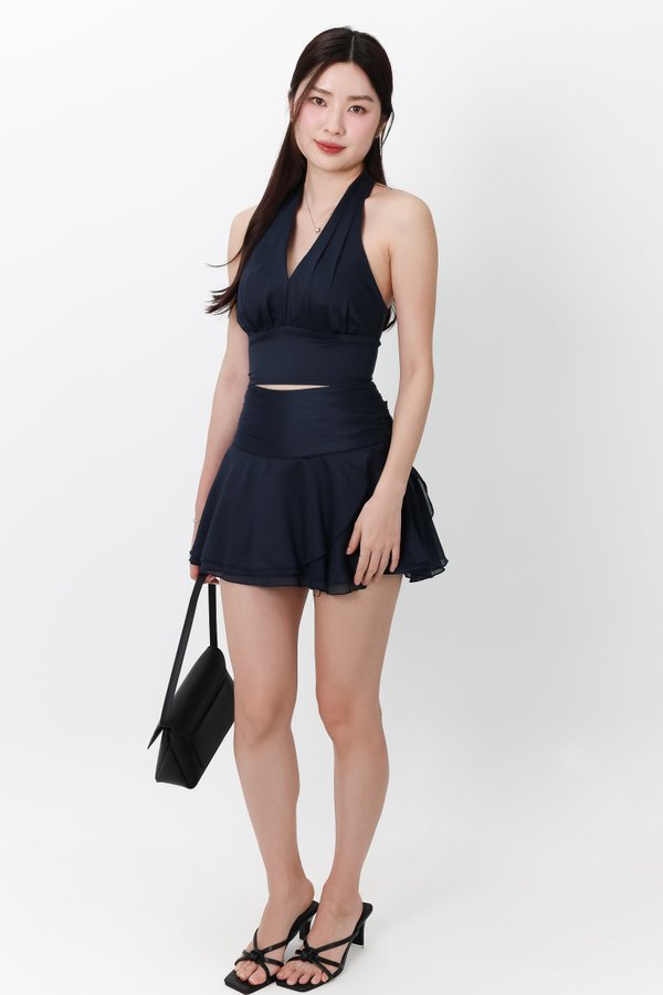 RESTOCKS | Ollie Organza Co-ord Set in Midnight Steel