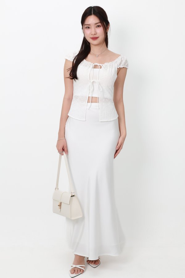 Clio Co-ord Set in White ( Regular Length )
