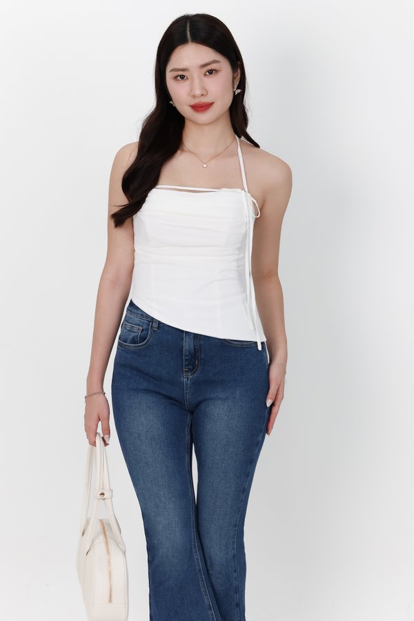DEFECT | Taena Tie Strap Top in White in S