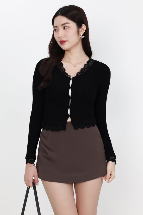 Rumi Ruched Skorts in Dark Brown Rumi Ruched Skorts in Dark Brown