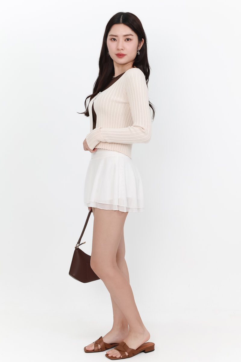 Kensley Knit Cardigan in Cream Nude