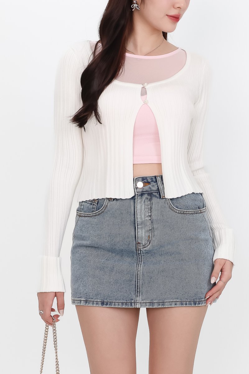 Kensley Knit Cardigan in White
