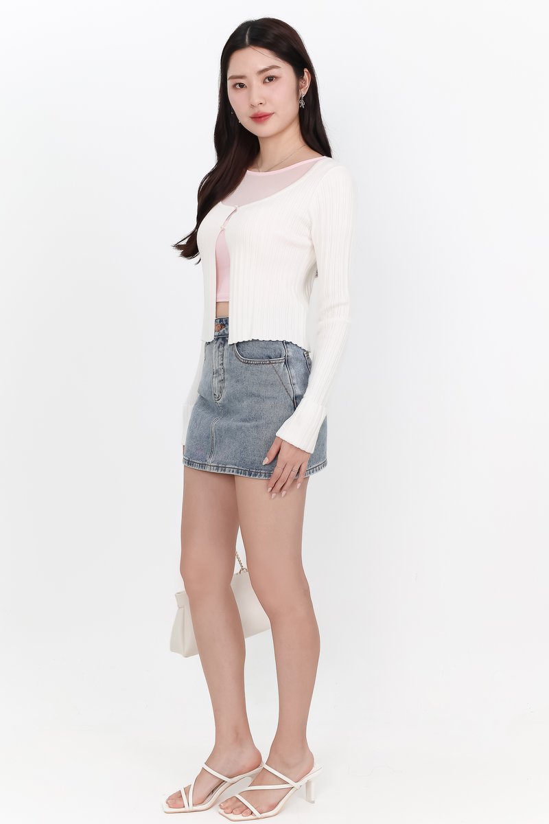 Kensley Knit Cardigan in White