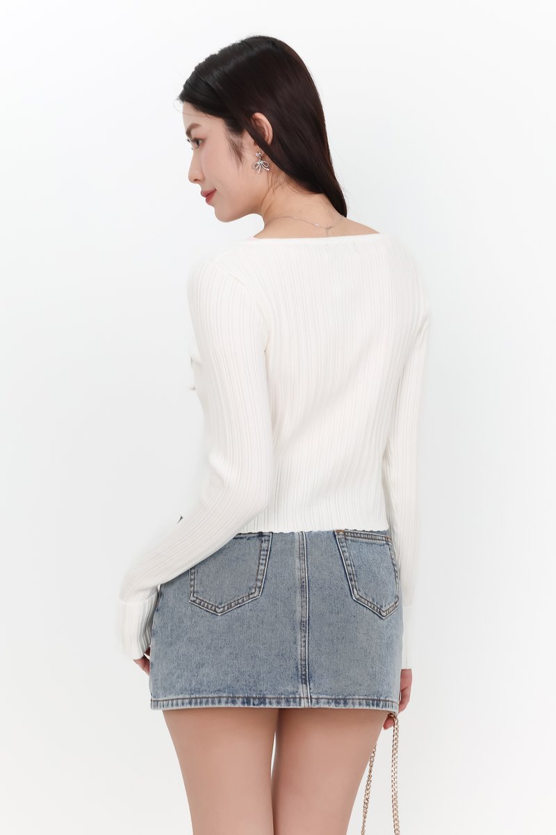 Kensley Knit Cardigan in White