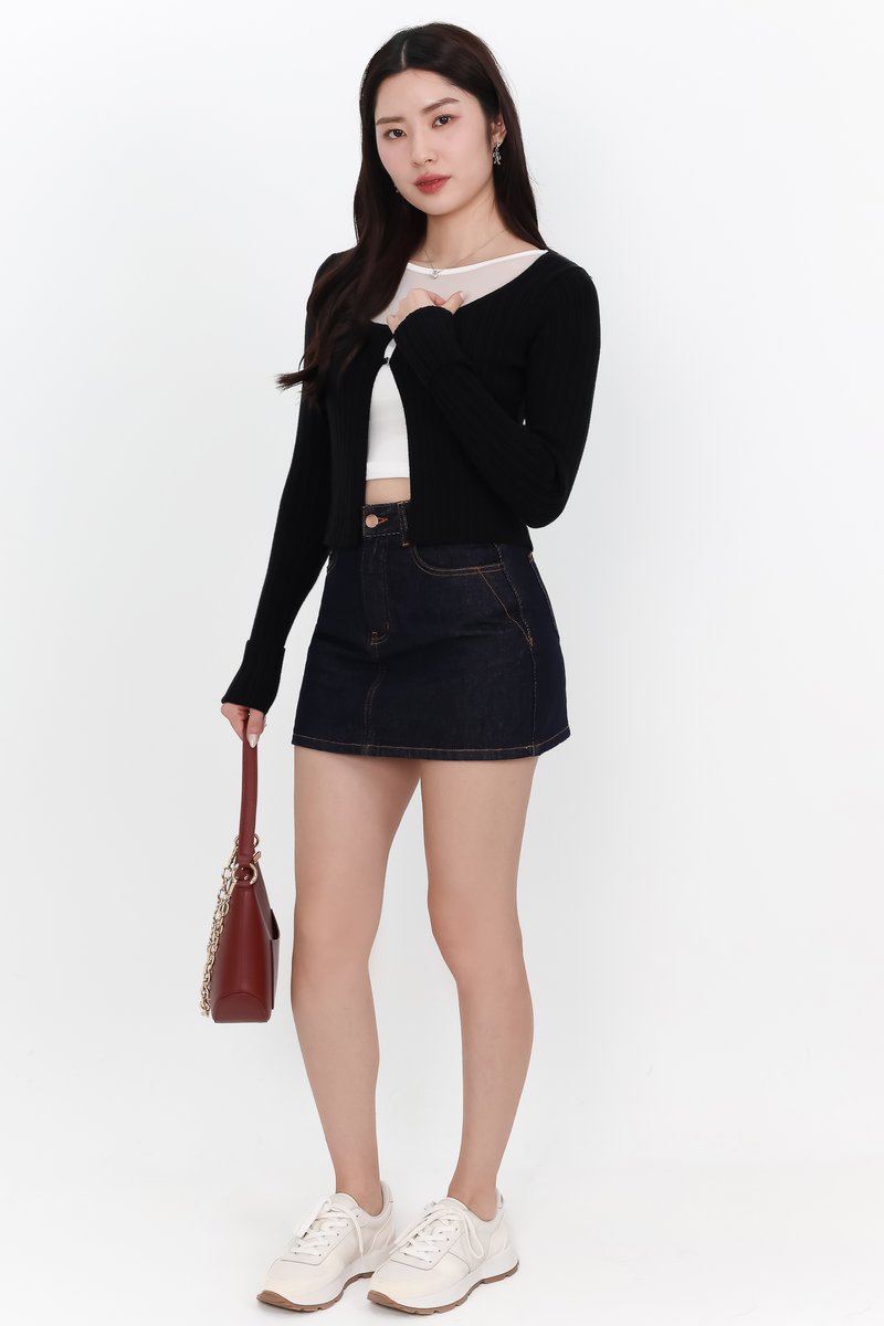 Kensley Knit Cardigan in Black
