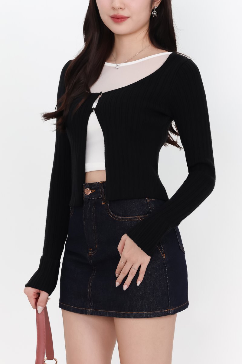 Kensley Knit Cardigan in Black