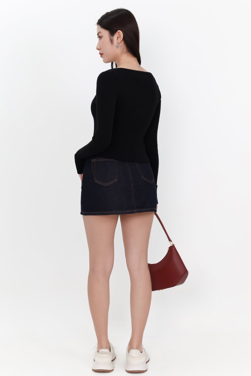 Kensley Knit Cardigan in Black