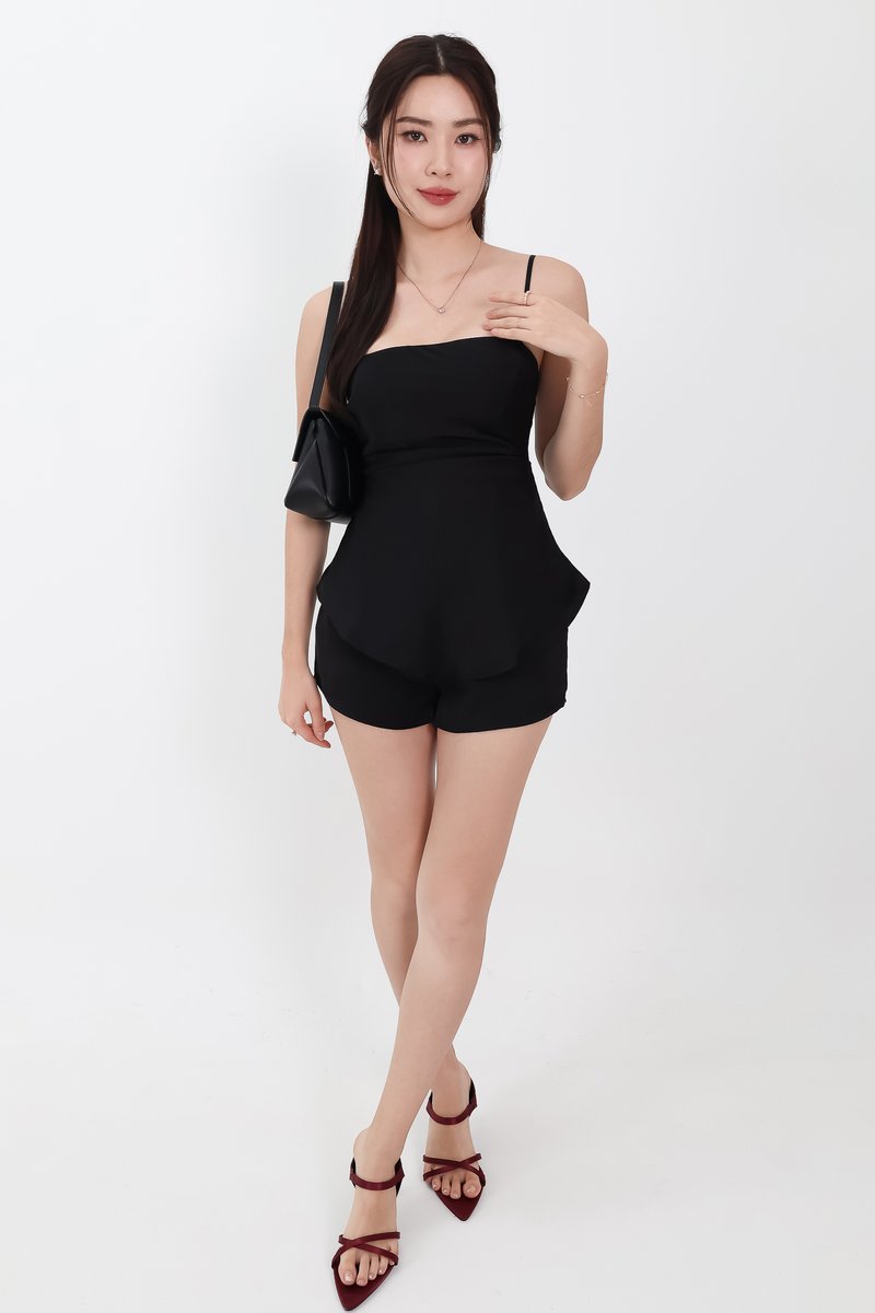 Chantelle Co-ord Satin Top in Black