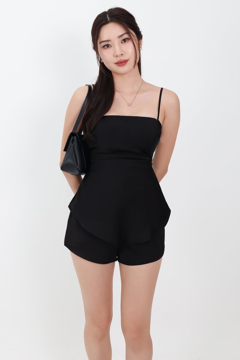 Chantelle Co-ord Satin Shorts in Black