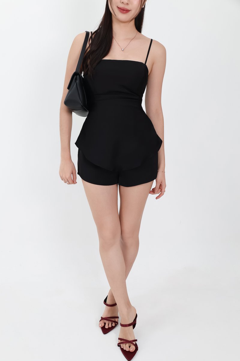 Chantelle Co-ord Satin Shorts in Black