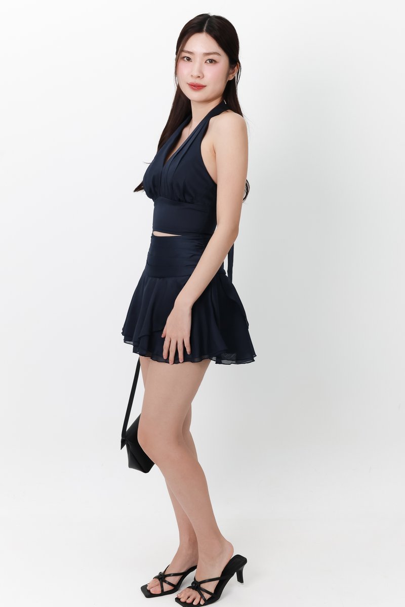 RESTOCKS | Ollie Organza Co-ord Set in Midnight Steel