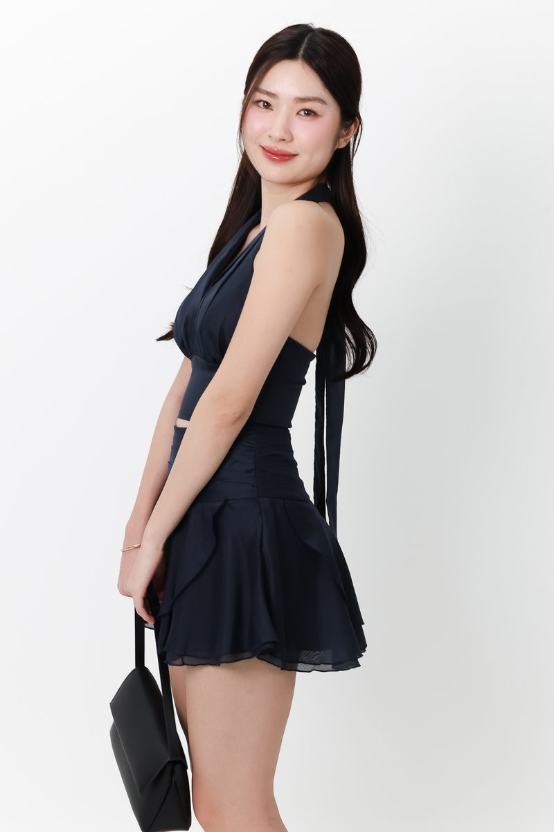 RESTOCKS | Ollie Organza Co-ord Set in Midnight Steel