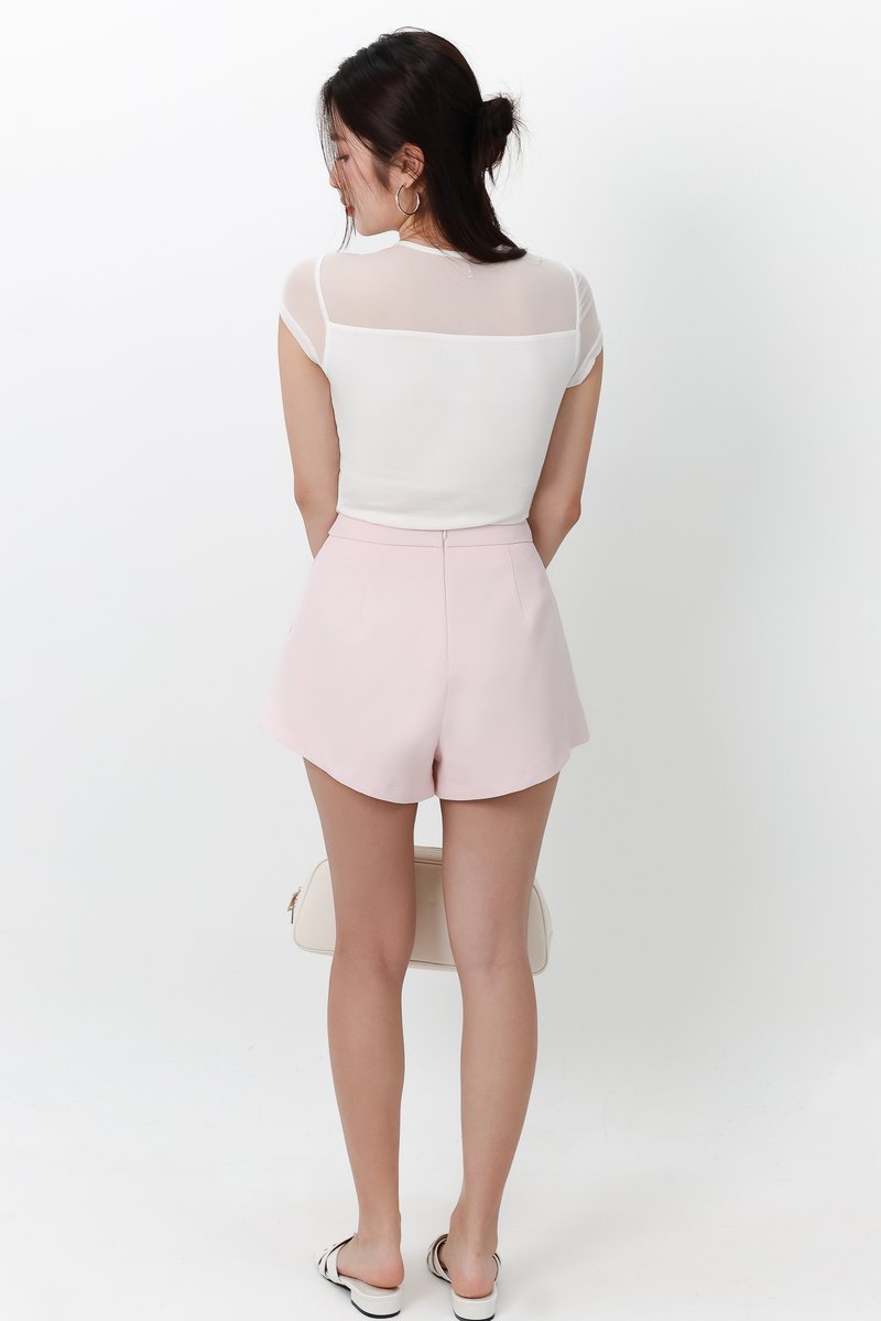 DEFECT | Manda Mesh Tee in White in XXS