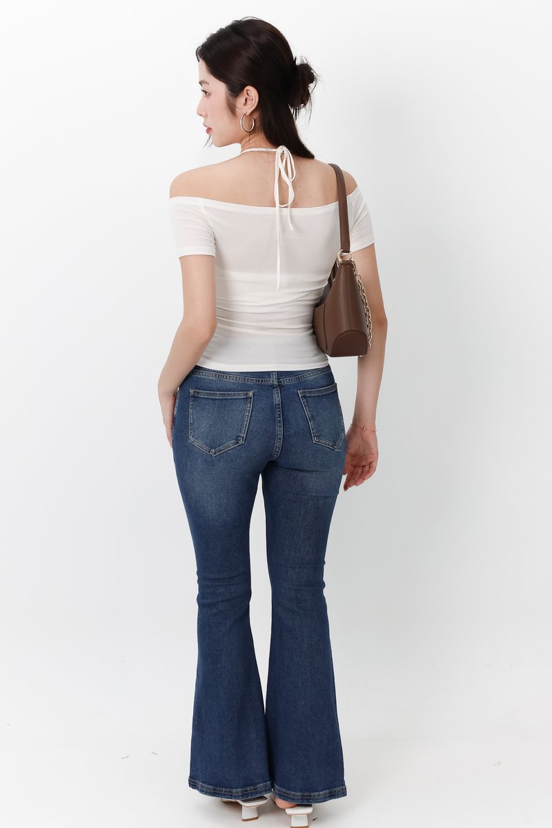 Ora Offshoulder Halter Tee in Off White