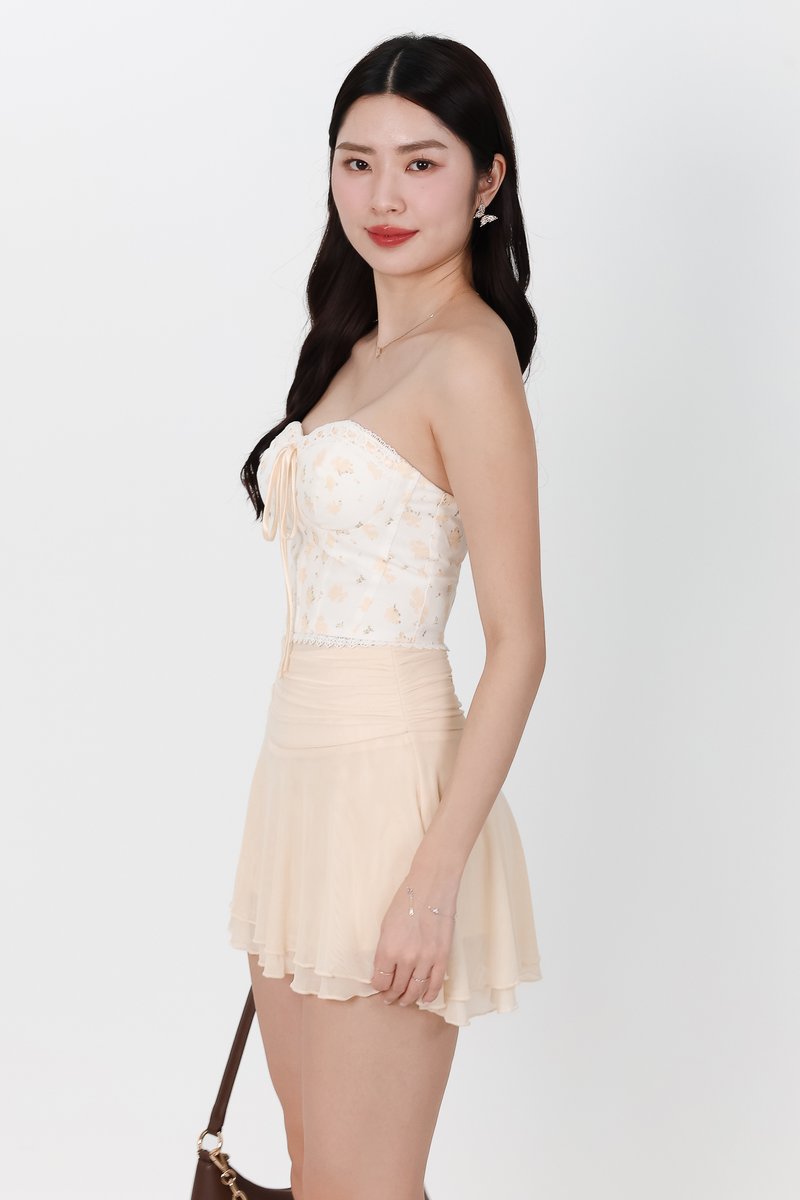 Fel Floral Halter Top in Light Yellow