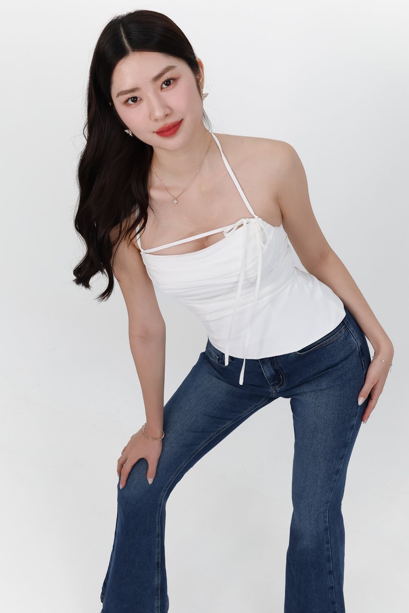 BACKORDER | Taena Tie Strap Top in White