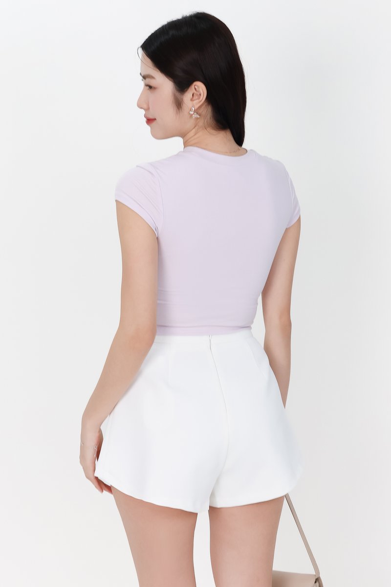 Bera Basic Ruched Tee in Lilac