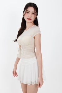 Harrie Half Sheer Tee in Light Cream Yellow