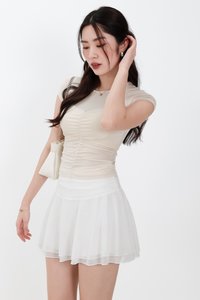 Harrie Half Sheer Tee in Light Cream Yellow