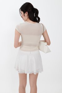 Harrie Half Sheer Tee in Light Cream Yellow