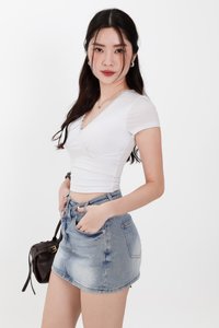 Lenna Lace Trim Tee in White